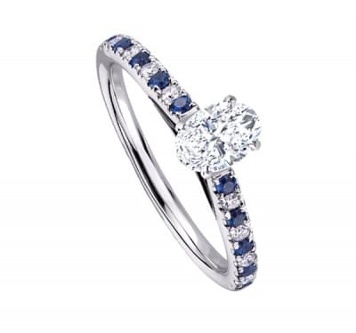  Кольцо с бриллиантами и сапфирами для помолвки (1154129),dgv00428(10406-1154129),цена 38 212 грн.