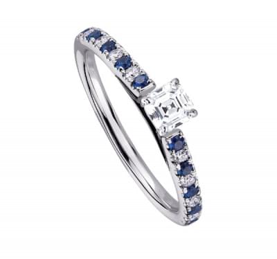  Кольцо с бриллиантами и сапфирами для помолвки (1154210),dgv00391.5(10944-1154210),цена 27 483 грн.