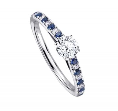  Кольцо с бриллиантами и сапфирами для помолвки (1154323),dgv00396.12(11962-1154323),цена 24 538 грн.
