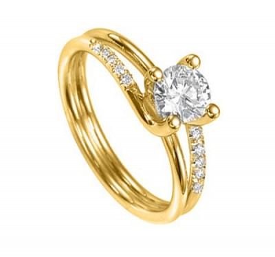  Золотое кольцо с бриллиантами для помолвки (1154014),11p3(3414-1154014),цена 44 084 грн.
