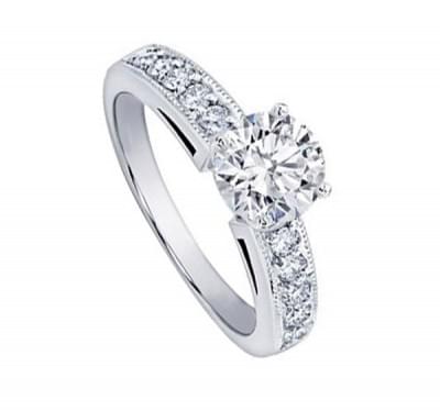  Кольцо для помолвки из белого золота с бриллиантами (1153641),27p2(3484-1153641),цена 72 903 грн.