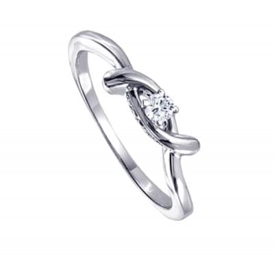  Кольцо для помолвки из белого золота с бриллиантом (1153551),253my1(4876-1153551),цена 9 477 грн.