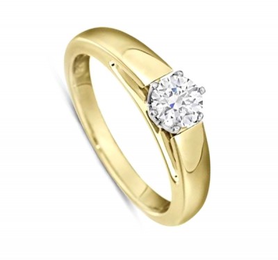  Золотое кольцо с бриллиантом (1155522),dg10202(7168-1155522),цена 26 733 грн.