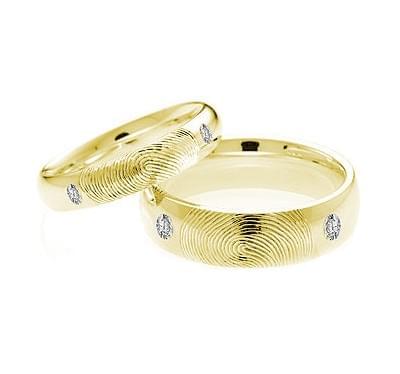  Обручальные кольца из желтого золота с отпечатками их владельцев (1123462),dg30512.1(7201-1123462),цена 55 070 грн.