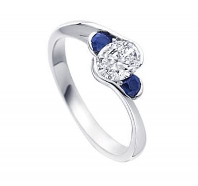  Кольцо для помолвки с сапфиром и бриллиантами (1154004),dg30818(7529-1154004),цена 33 832 грн.