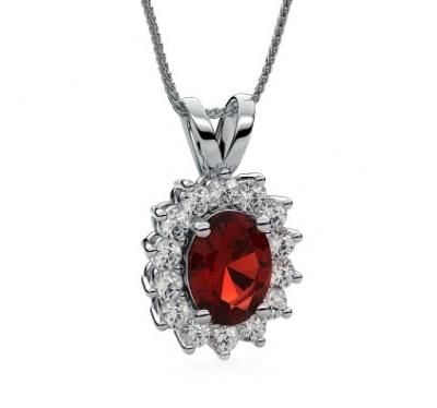  Кулон с рубином и бриллиантами (1124618),dg30970(7658-1124618),цена 11 487 грн.