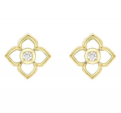  Пусеты из желтого золота с бриллиантами (1154562),dge00192(8275-1154562),цена 18 881 грн.