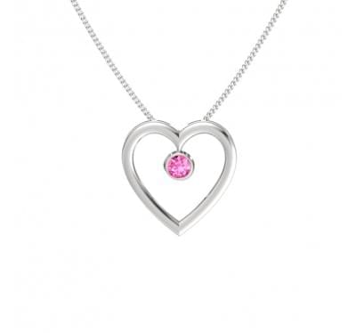  Кулон-сердце с розовым сапфиром (1127884),gm00810(8946-1127884),цена 8 233 грн.