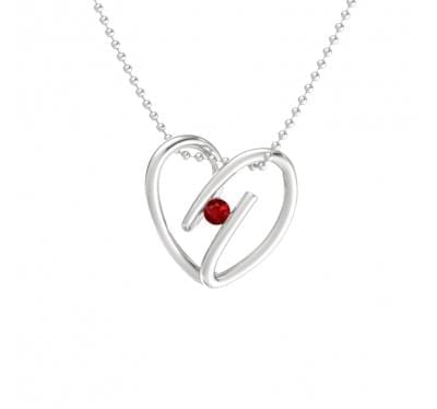  Кулон-сердце с рубином (1127896),gm00821(8957-1127896),цена 8 427 грн.