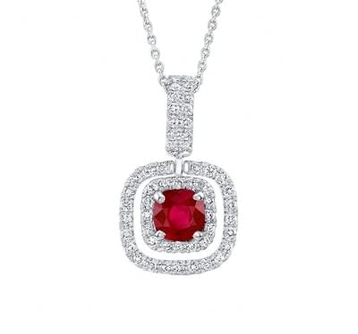  Кулон с рубином и бриллиантами (1146656),dgn00163(9204-1146656),цена 219 285 грн.