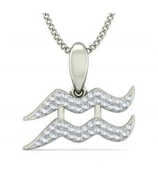Кулон знак Зодиака "Водолей" с бриллиантами