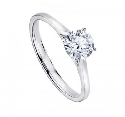 Кольцо для помолвки из белого золота с бриллиантом