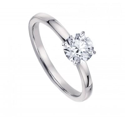  Кольцо для помолвки с бриллиантом из платины (1153560),dgv00351.5(10758-1153560),цена 29 863 грн.