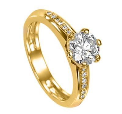  Золотое кольцо с бриллиантами (1148132),67p5(4202-1148132),цена 126 405 грн.