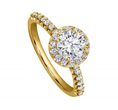 Кольцо для помолвки из желтого золота с бриллиантами