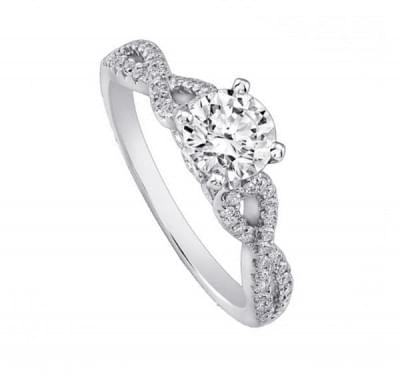 кольцо для помолвки с бриллиантами из золота